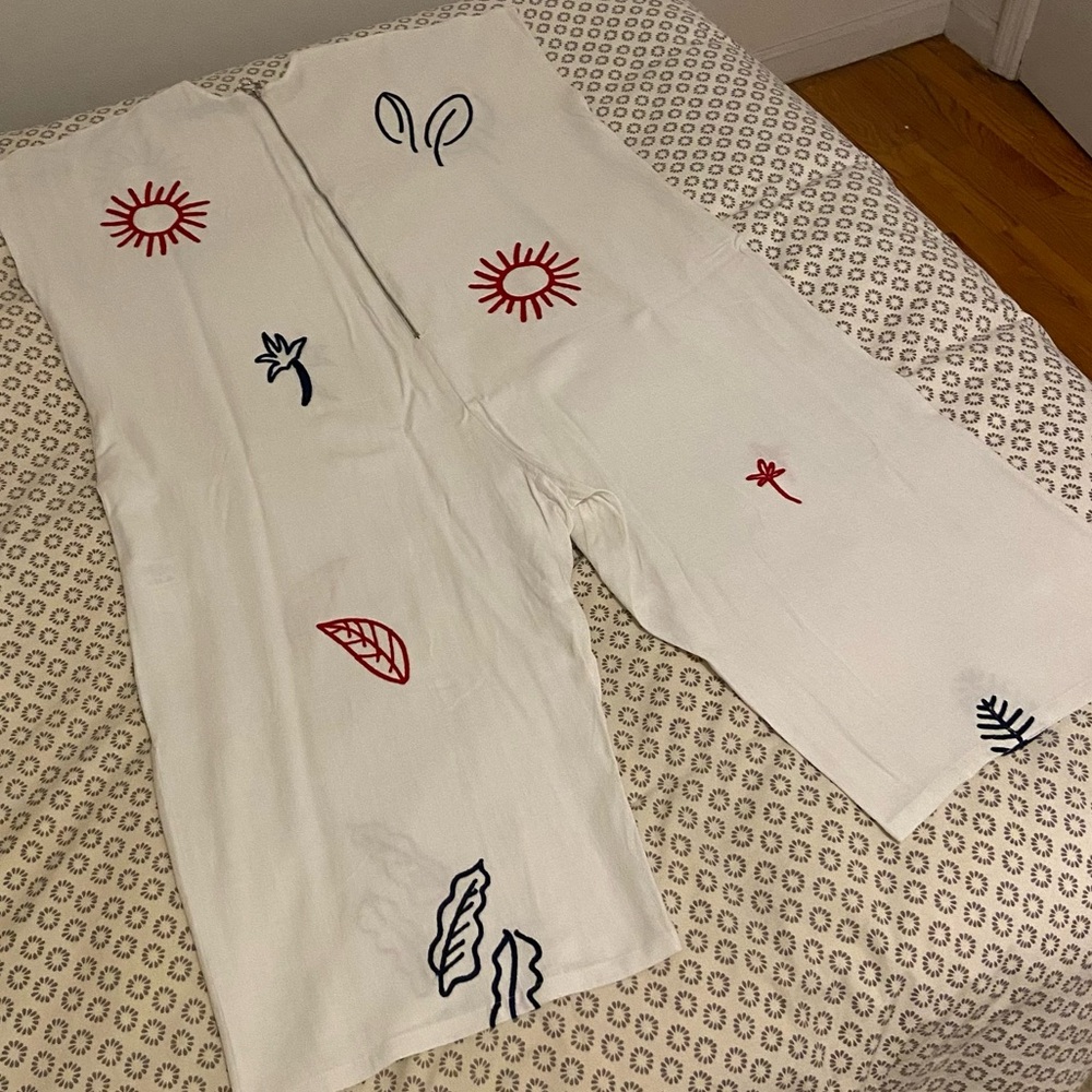L.F. Markey Tuesday Jumpsuit with Red and Navy Embroidery - Picture 3 of 6